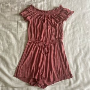 PacSun pink off the shoulder romper (size small)